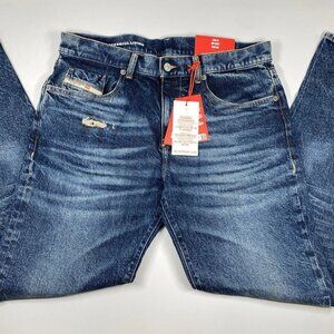 Diesel Men's 2019 D-Strukt Slim Fit Jeans Dark Blue Size 33